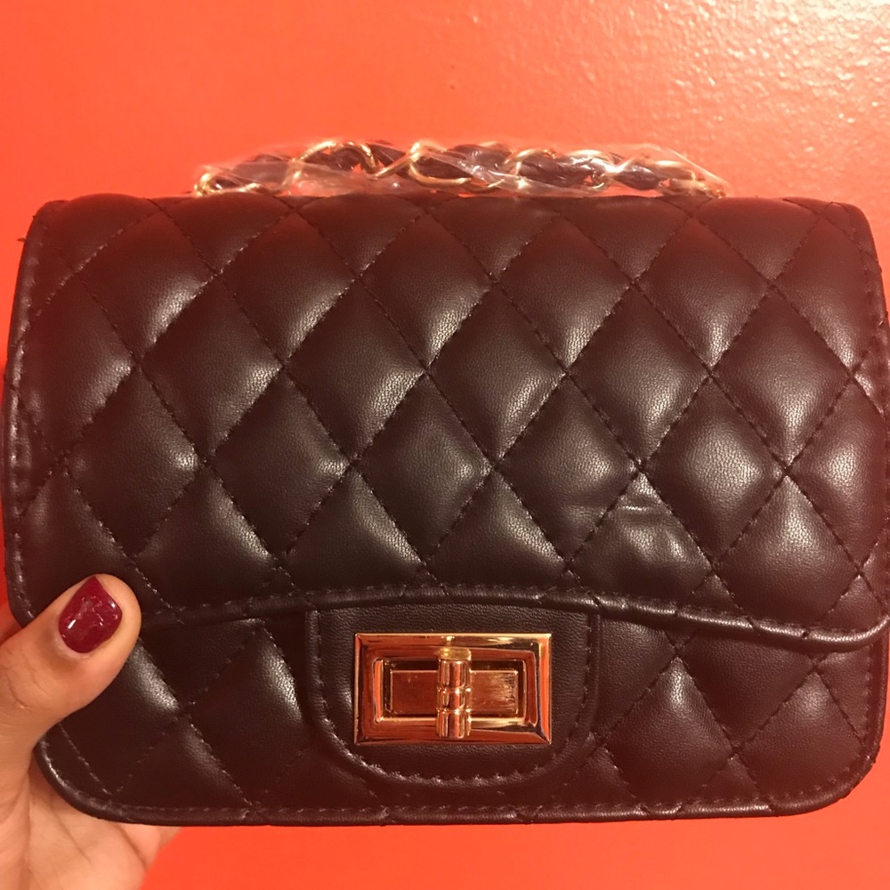 Black Quilted Crossbody Bag